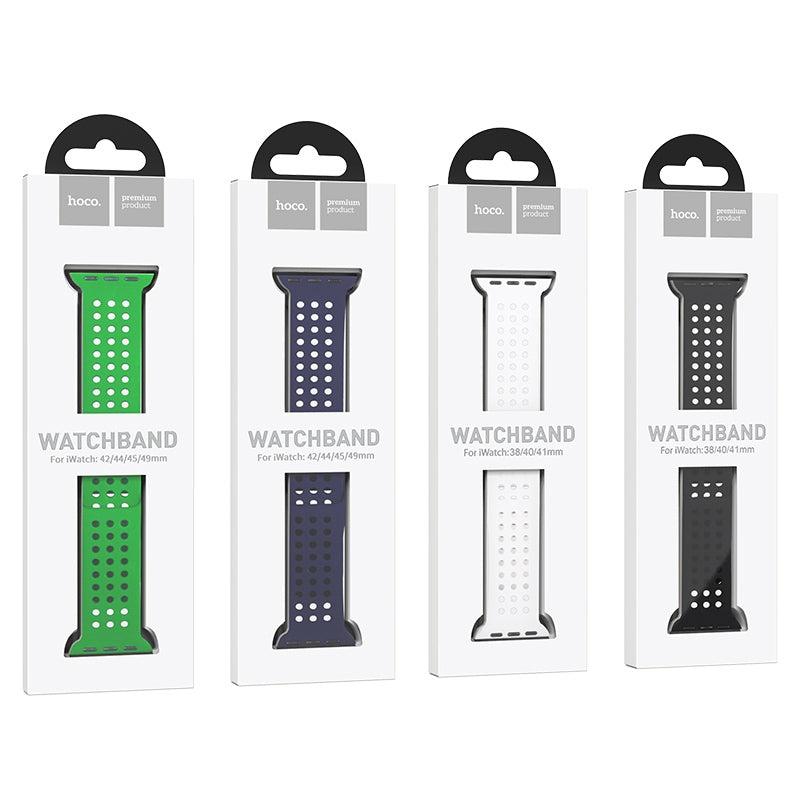 Hoco iWatch WA08 Flexible series honeycomb silicone strap(42/44/45/49mm) Red-www.firsthelptech.ie