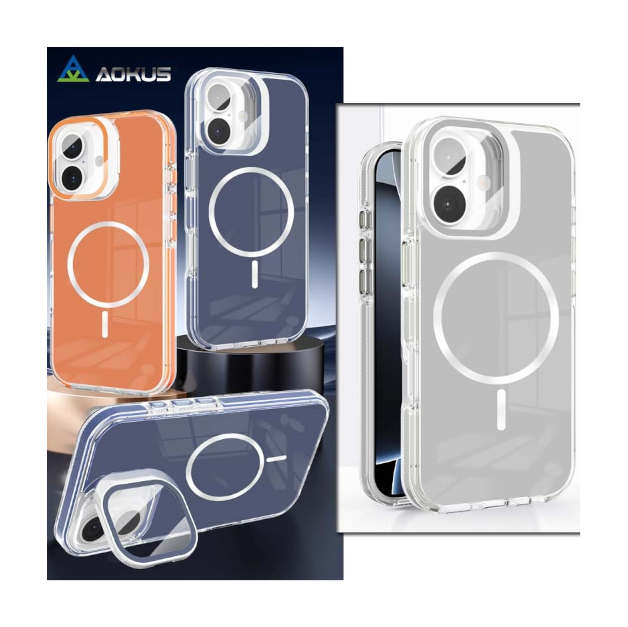 For Apple iPhone 14 Pro Max Macaron Magsafe Case With Camera Stand Black