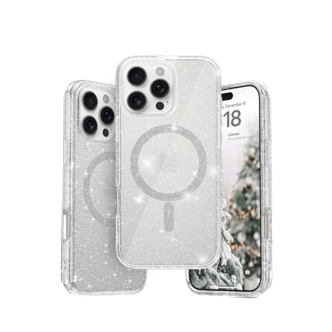 For Samsung Galaxy S25 Edge Magsafe Terminator Axis Case Glitter Clear
