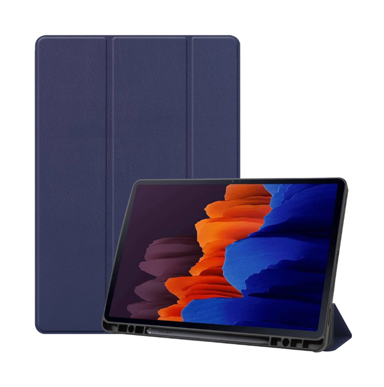 For Samsung Galaxy Tab A11 Plus Ultraslim Tri Fold Wallet Case Navy