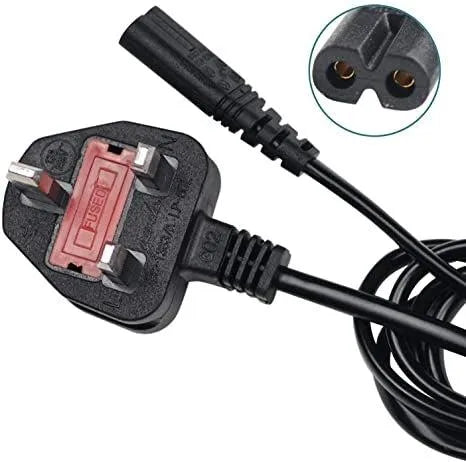 2M C5 UK Power Lead For Laptops Black (Two Round Pin)