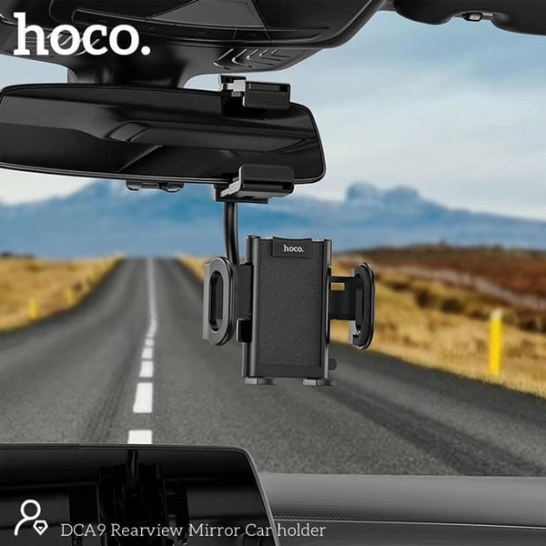 Hoco DCA9 Rearview Mirror Car Phone Holder Black
