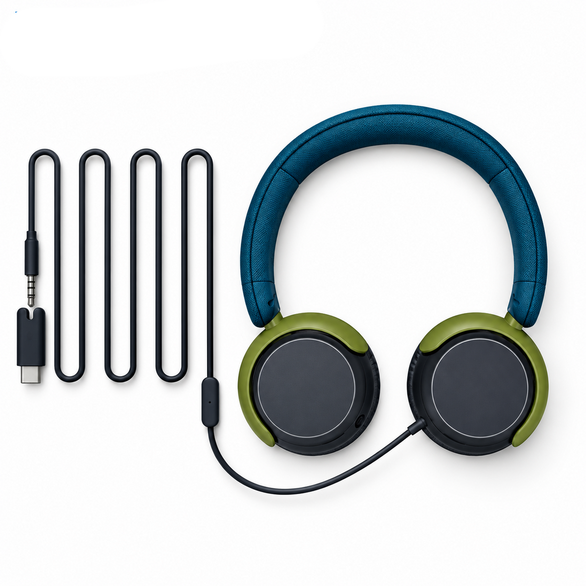 Philips TAK2000CT/00 Kids On-Ear Wired Type-C & 3.5mm Headphones Blue / Green