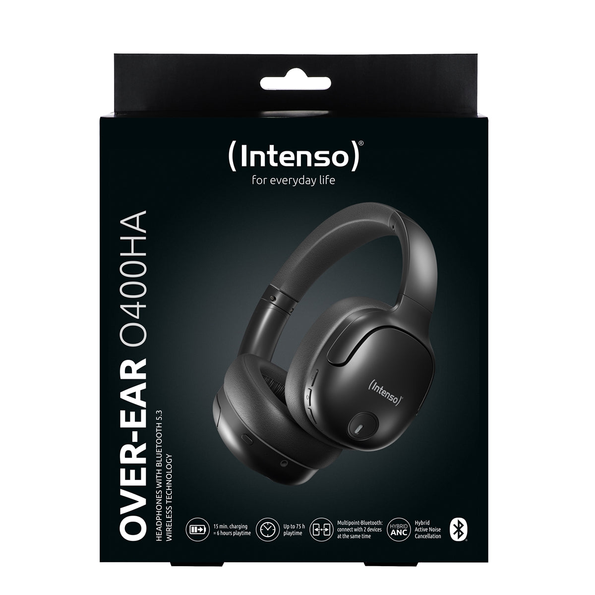Intenso Earphone Over-Ear BT5.3 O400HA Hybrid ANC Black