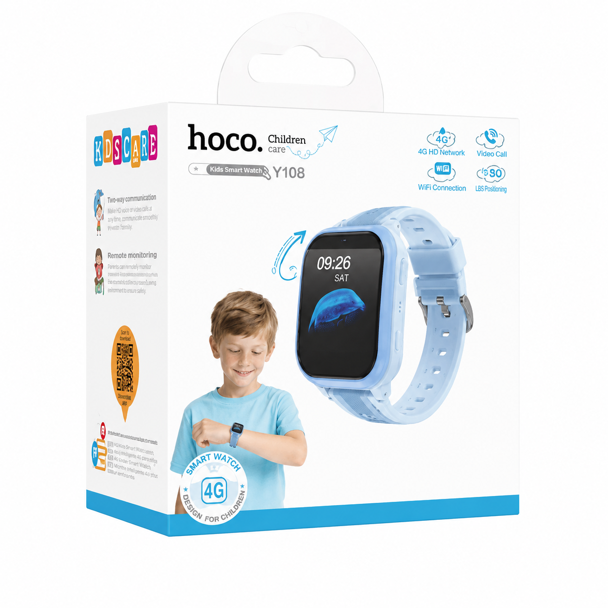 Hoco Y108 4G Kids Sim Card Smart Watch Blue