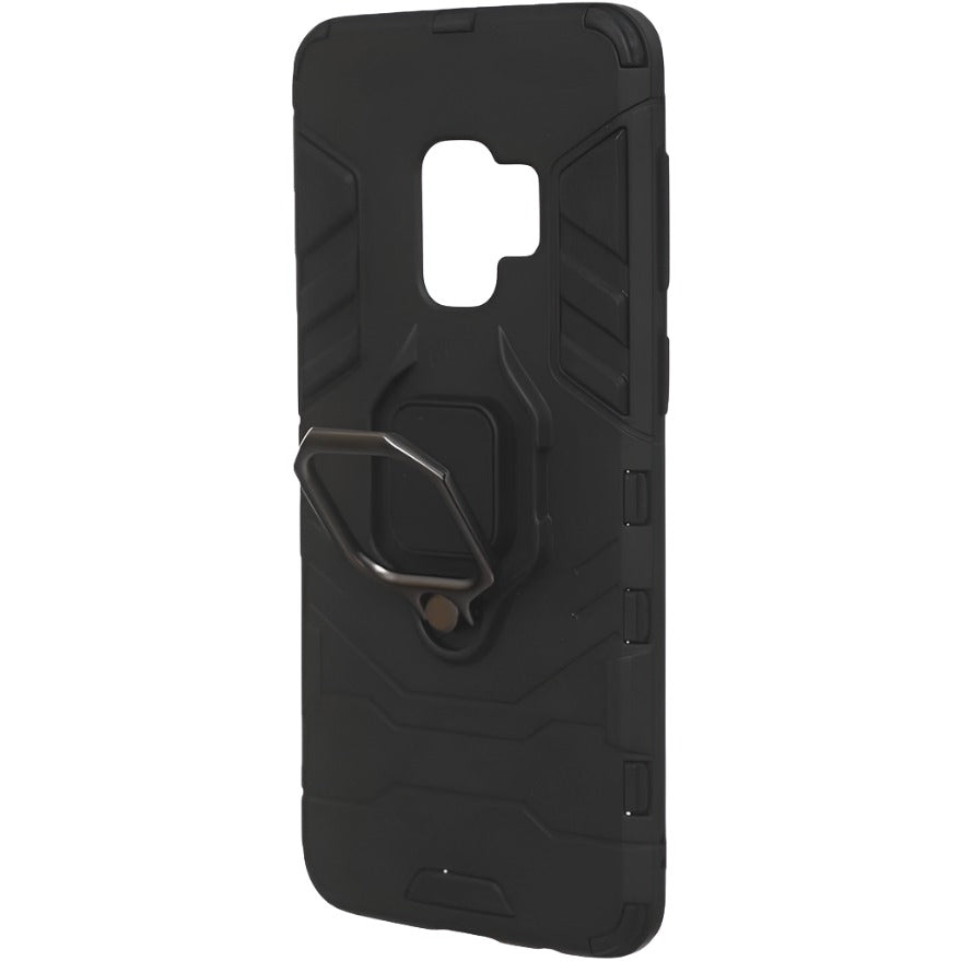 For Samsung Galaxy S9 Luxury Armor Case Shockproof Cover Magnet Ring Holder - Black