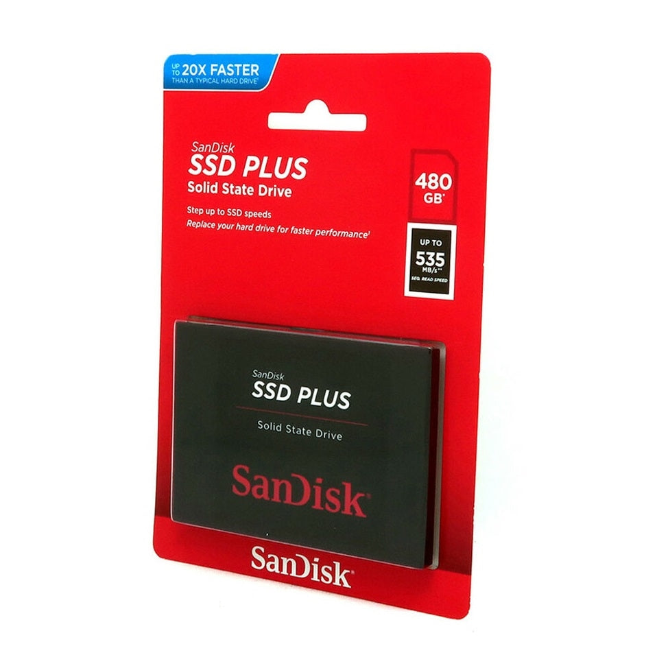 SanDisk SSD PLUS 20X Faster 530MB/s Read Speed 480 GB-www.firsthelptech.ie