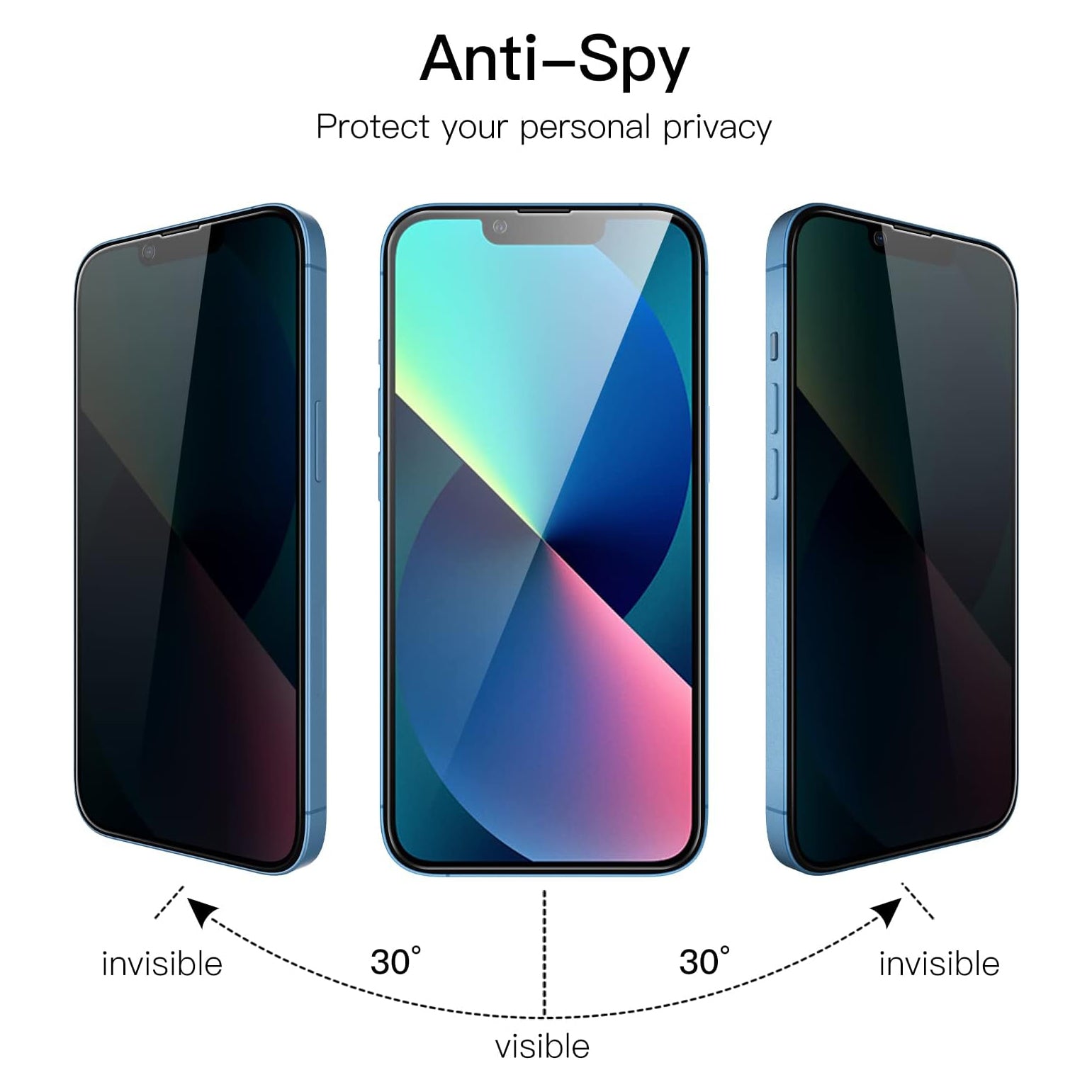Privacy Anti Spy Screen Protector For Apple iPhone 13 Mini Tempered Glass-www.firsthelptech.ie