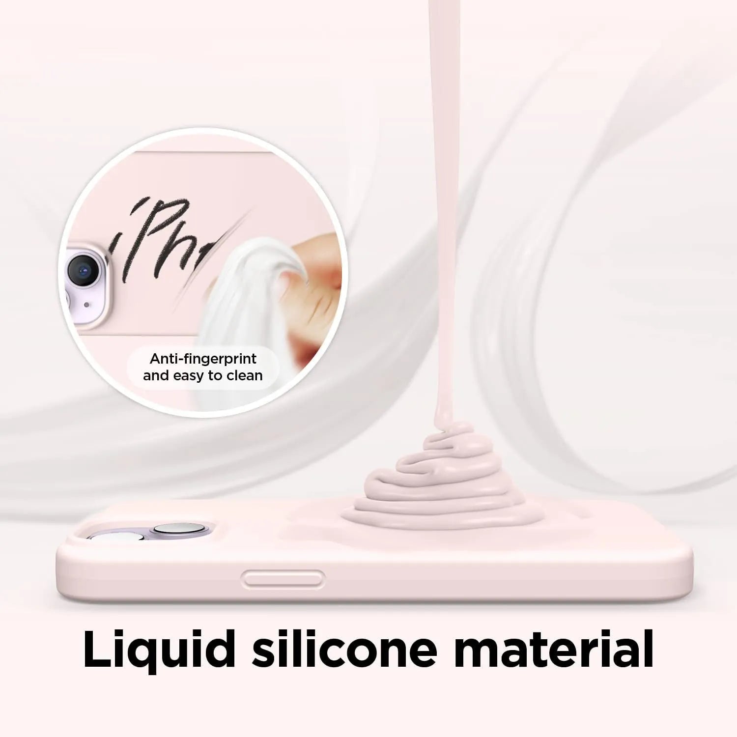 Liquid Silicone Case For Apple iPhone 14 Luxury Shockproof Phone Cover - Pink Sand