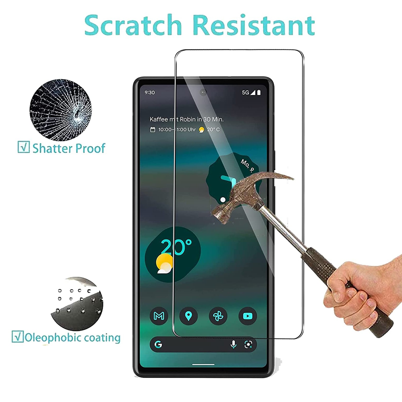 For Google Pixel 6a Tempered Glass / Screen Protector-www.firsthelptech.ie