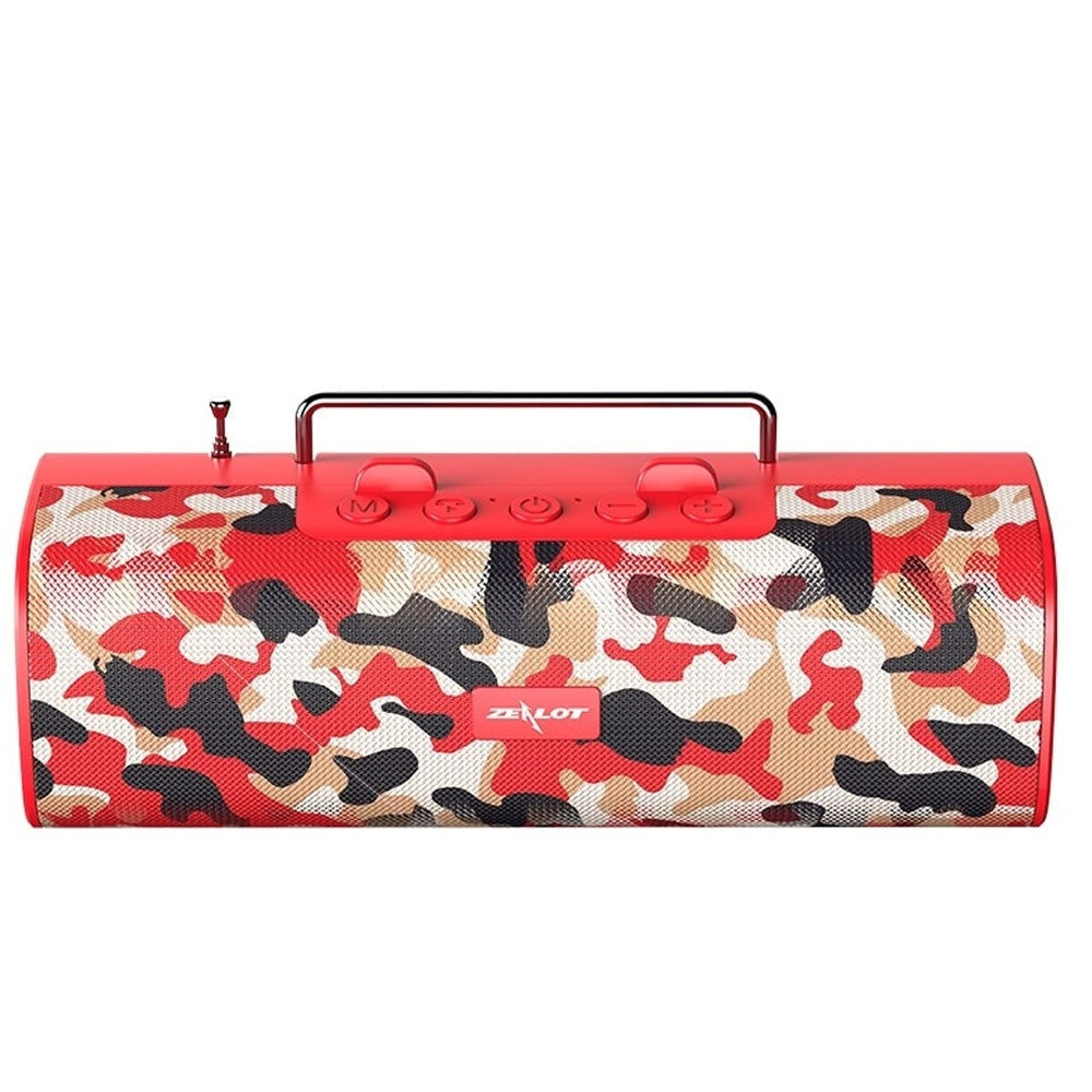 Zealot S40 FM Radio Wireless Bluetooth Outdoor Subwoofer Camouflage Red-www.firsthelptech.ie