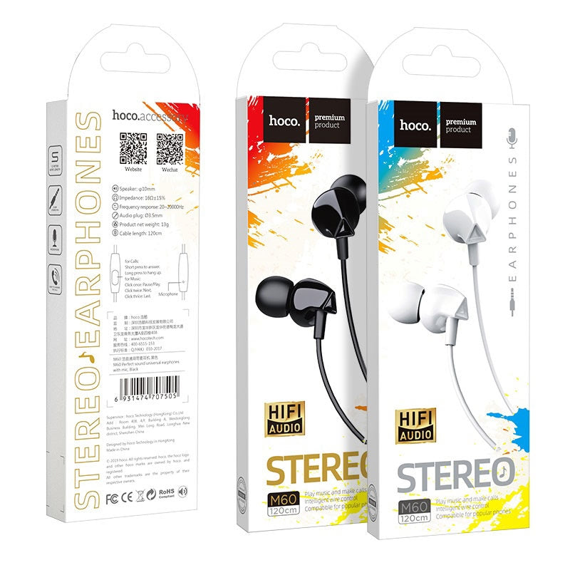 Hoco M60 Perfect Sound 3.5mm Universal Headphones Black