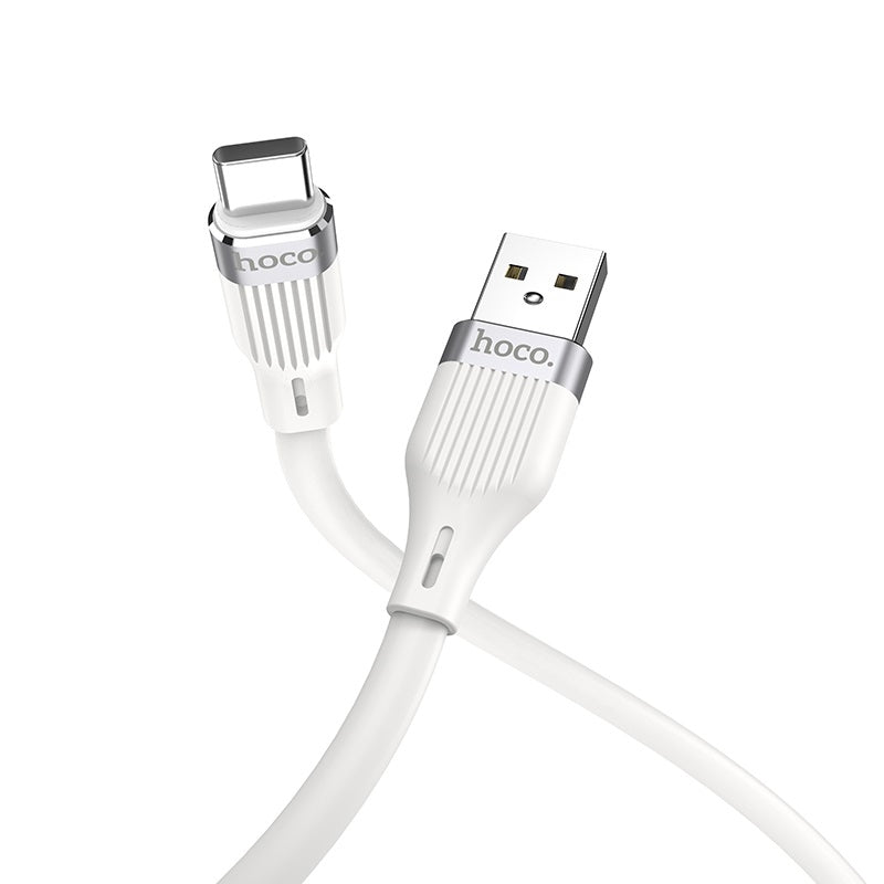 Hoco U72 Type-C Forest Silicone Charging Cable 1.2M White-www.firsthelptech.ie