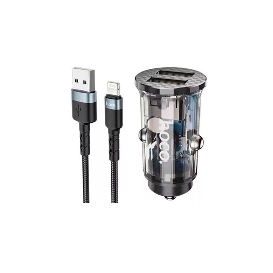 Hoco DZ3 Dual Port Car Charger Set iPhone-www.firsthelptech.ie