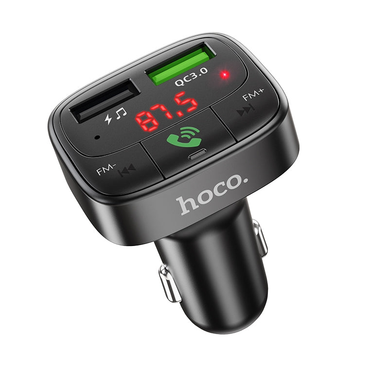 Hoco E59 Promise Dual USB QC 3.0 Bluetooth FM Transmitter Black-www.firsthelptech.ie