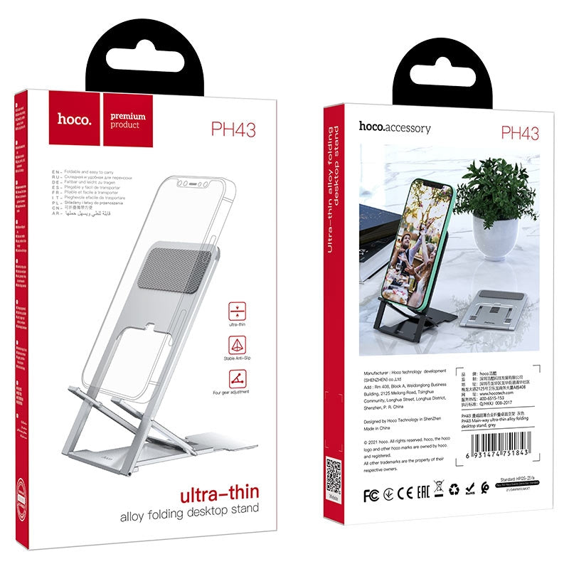 Hoco PH43 Main-Way Universal Phone and Tablet Holder Silver-www.firsthelptech.ie