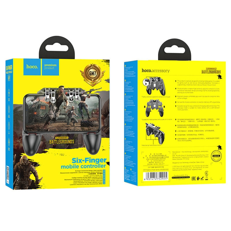 Hoco GM7 Eagle Six Finger Game Controller Black