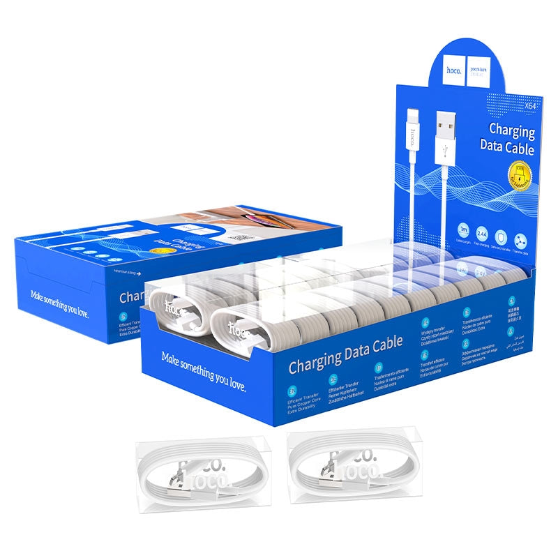 Hoco X64 Lightweight ABS Connector Lightning Cable 1M White-www.firsthelptech.ie