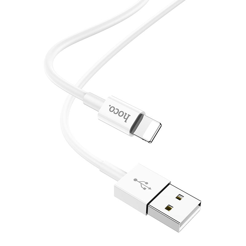 Hoco X64 Lightweight ABS Connector Lightning Cable 1M White-www.firsthelptech.ie