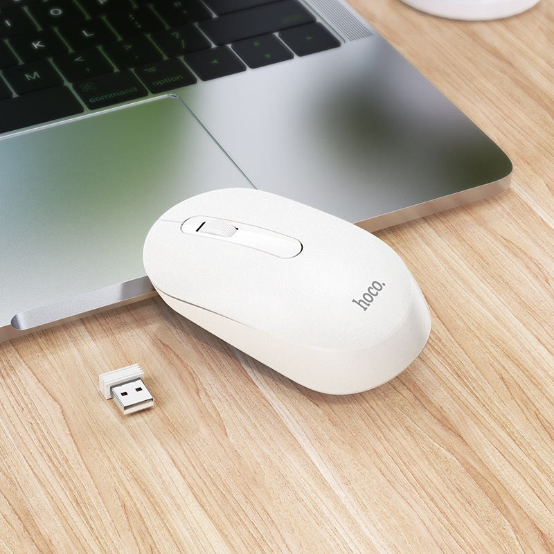 Hoco GM14 Platinum 3D Button 2.4G Business Wireless Mouse White-www.firsthelptech.ie