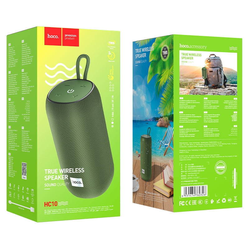 Hoco HC10 Sonar Portable Standard Sports Bluetooth Speaker Green-www.firsthelptech.ie