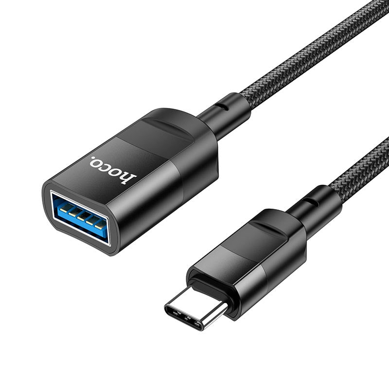 Hoco U107 Type-C Male to USB Female Data Sync Charging Extension Cable Black-www.firsthelptech.ie