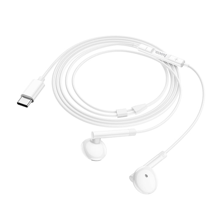 Hoco M95 Type-C Wire-Controlled Earphones with Mic White