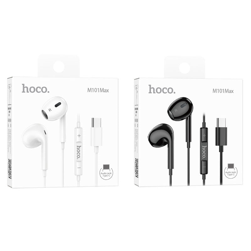 Hoco M101 Max Crystal Grace Type-C Wired Earphone With Mic White