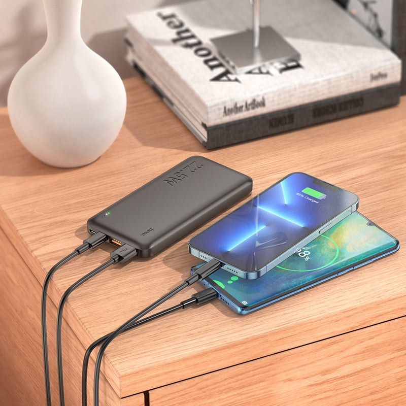 Hoco J101 Ultra Thin 22.5W Full Compatible Power Bank 10000 mAh Black-www.firsthelptech.ie