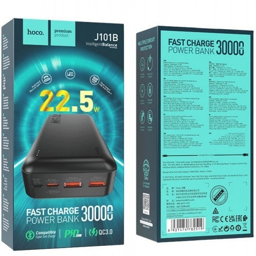 Hoco J101B Astute 22.5W Fully Compatible Power Bank 30000 mAh Black-www.firsthelptech.ie