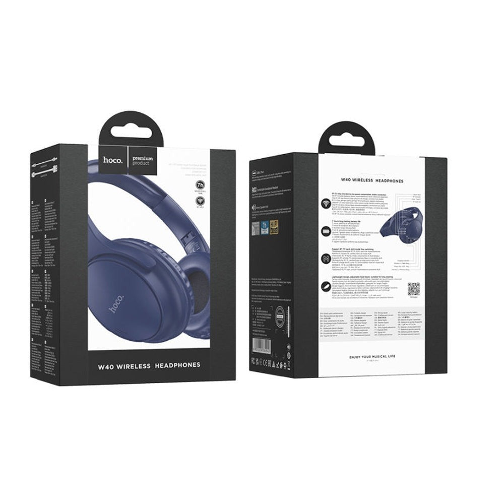 Hoco W40 Foldable Built in MP3 BT V5.3 Headphone Blue