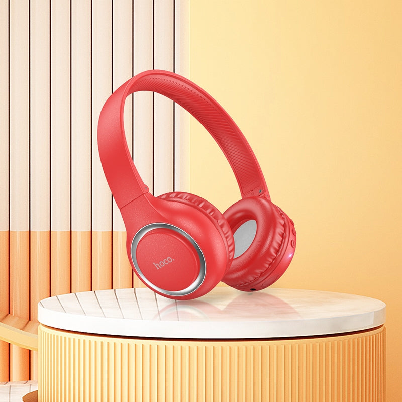 Hoco W41 Lightweight Bluetooth Stereo Headphones Red-www.firsthelptech.ie