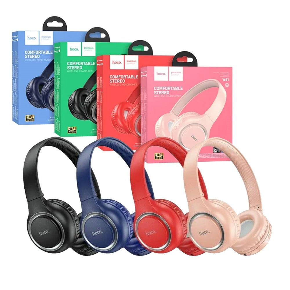 Hoco W41 Lightweight Bluetooth Stereo Headphones Pink-www.firsthelptech.ie