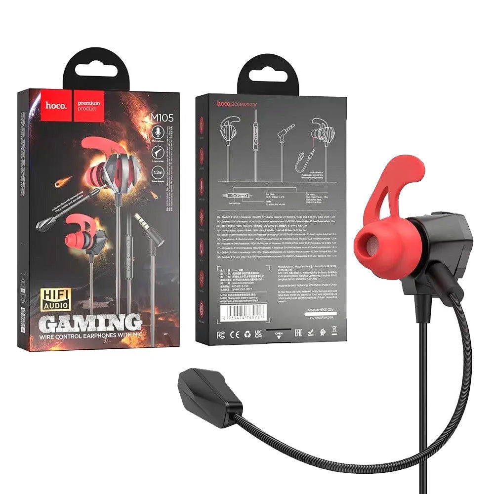 Hoco M105 Bendable Independent Microphone In-Ear Gaming Headphones