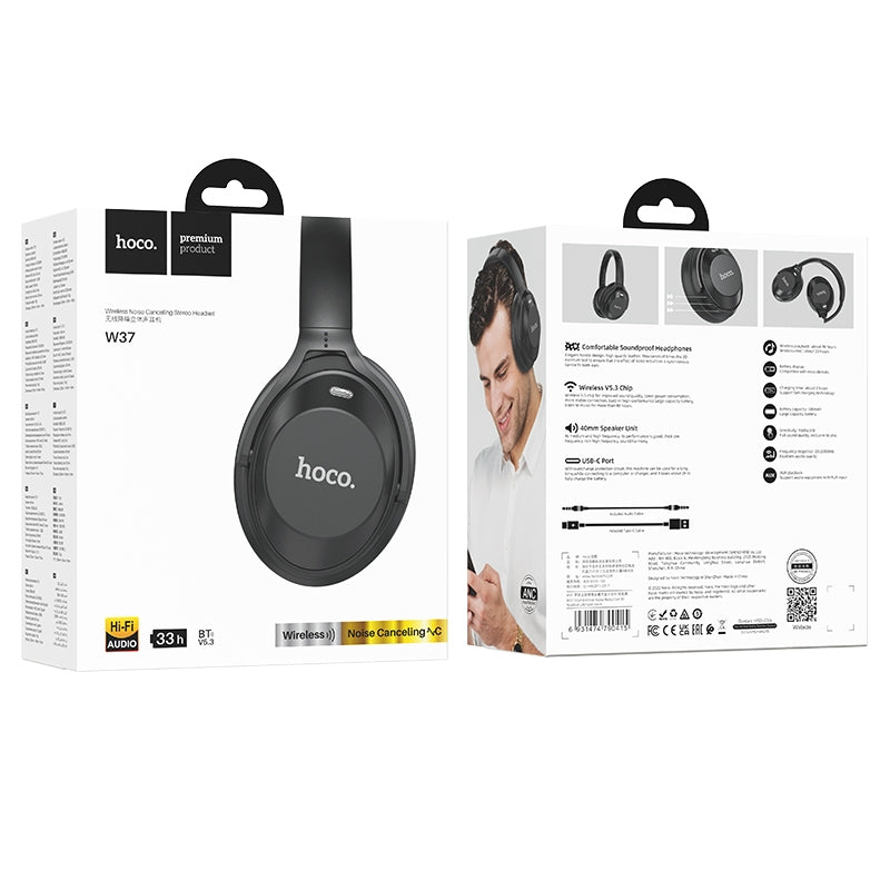 Hoco W37 Sound Active Noise Reduction BT Headset Black
