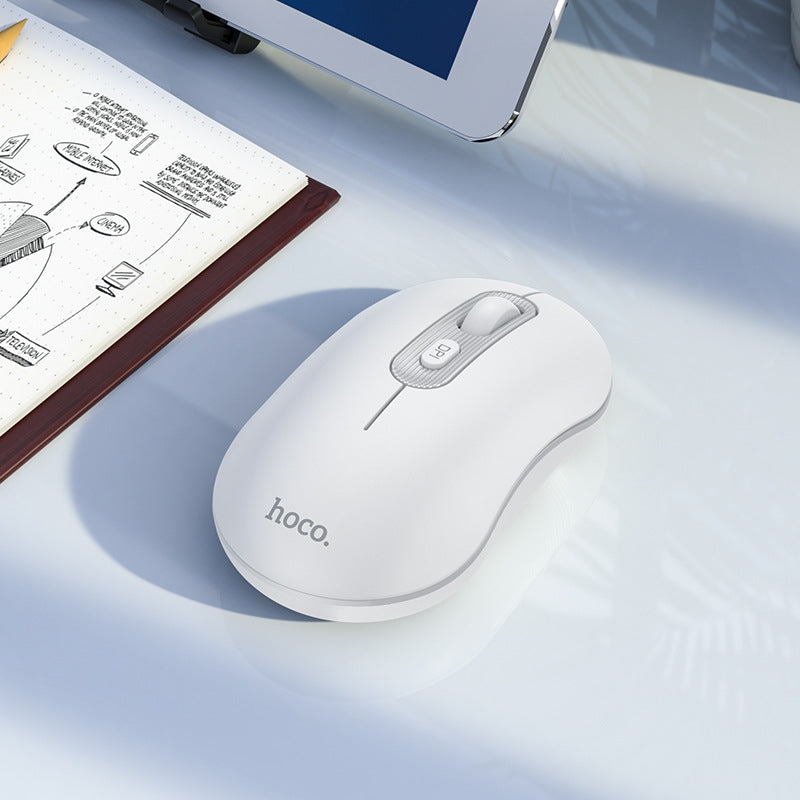Hoco GM21 Platinum 1600 DPI 4D Button Business 2.4G Wireless Mouse White-www.firsthelptech.ie
