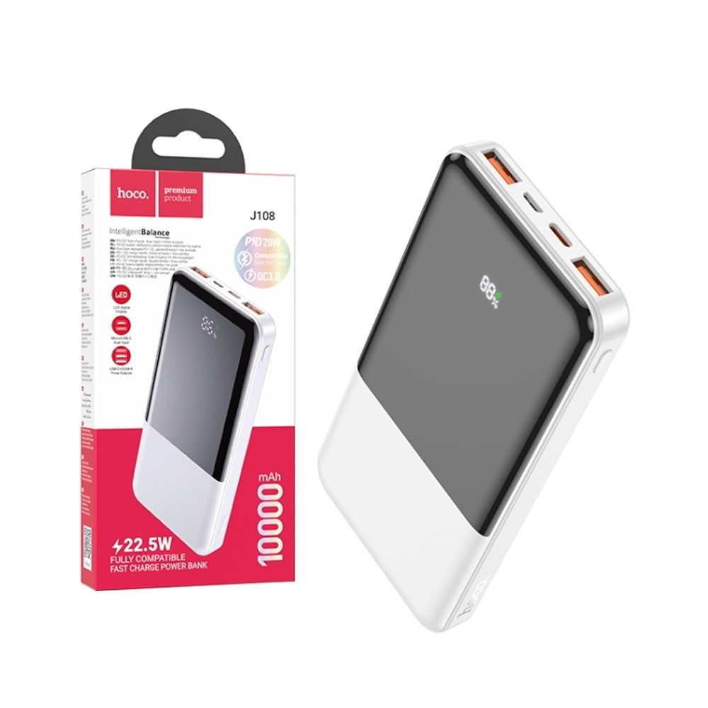 Hoco J108 Universe 22.5W fully Compatible PowerBank 10000mAh White