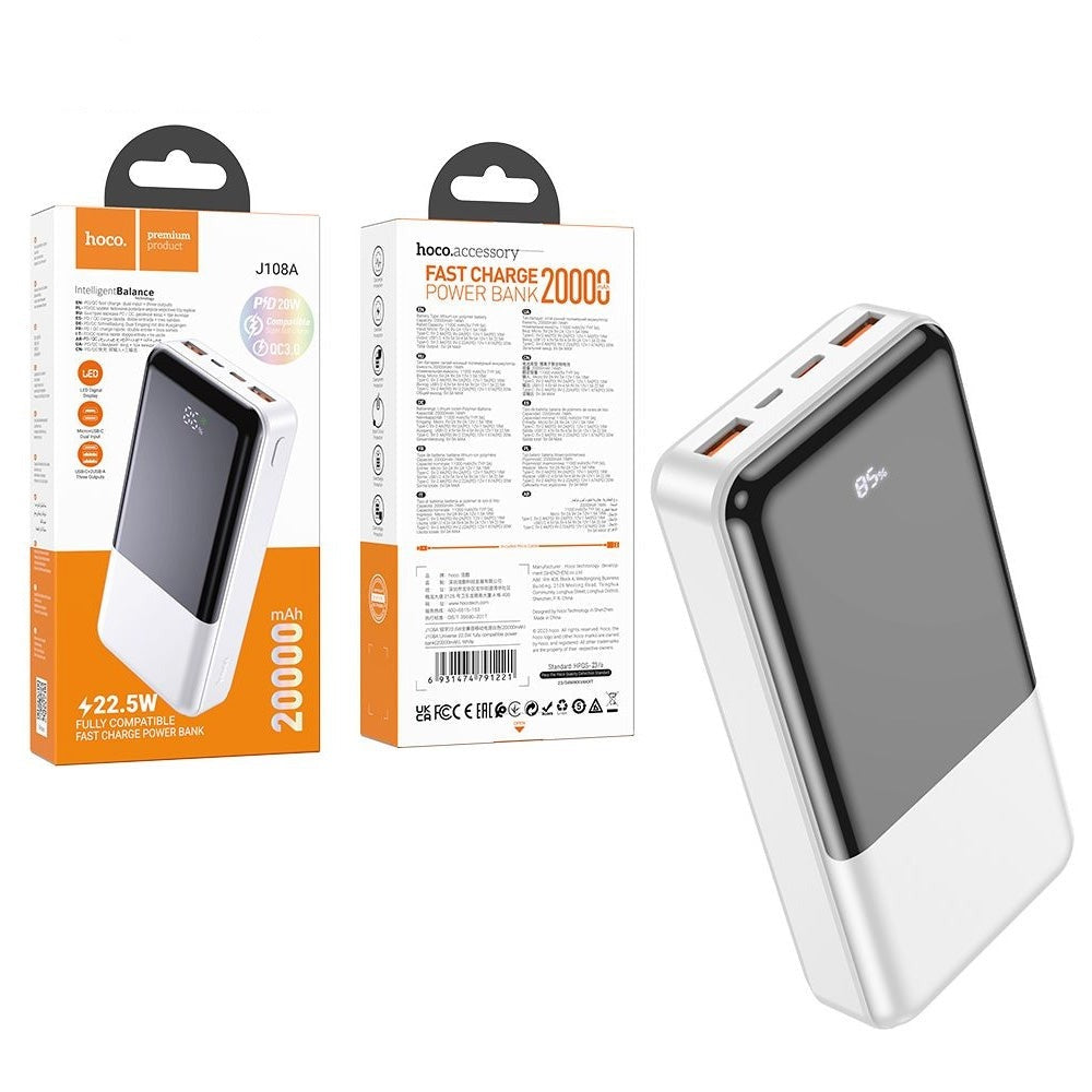 Hoco J108A Universe 22.5W fully Compatible PowerBank 20000mAh White