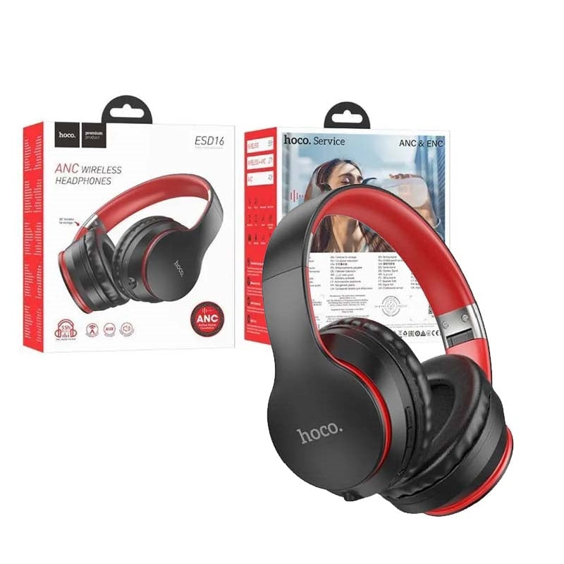 Hoco ESD16 Excellent Noise Cancelling BT Headphones 55H Black & Red