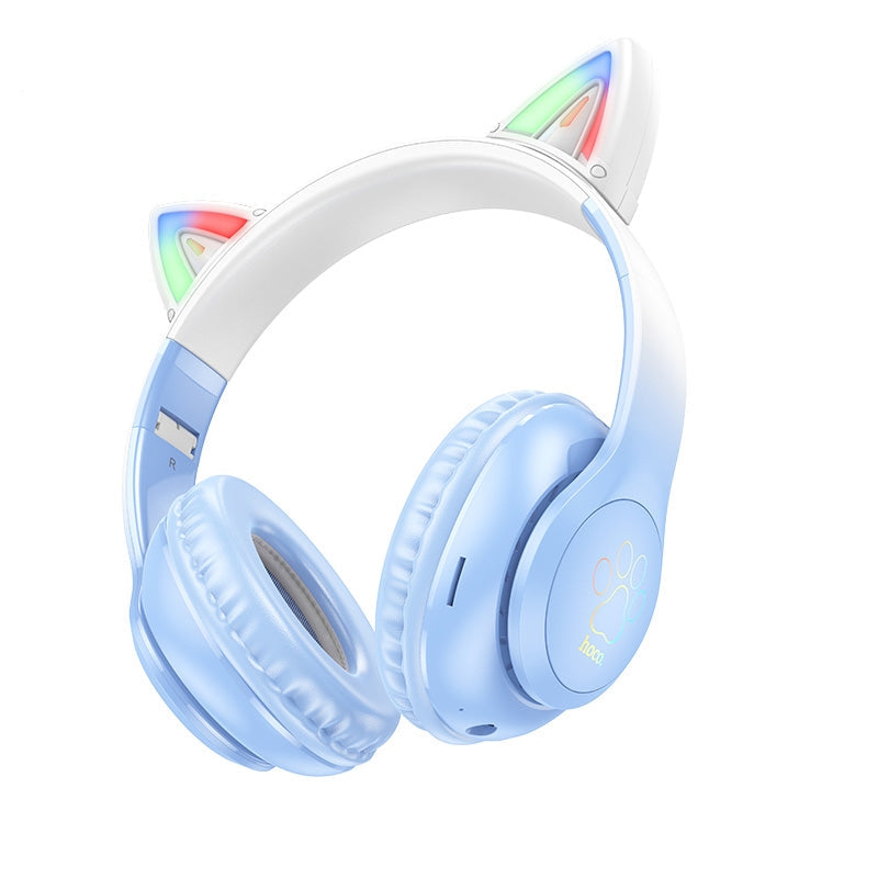 Hoco W42 Cat Ear Double Shade BT Headphones Blue