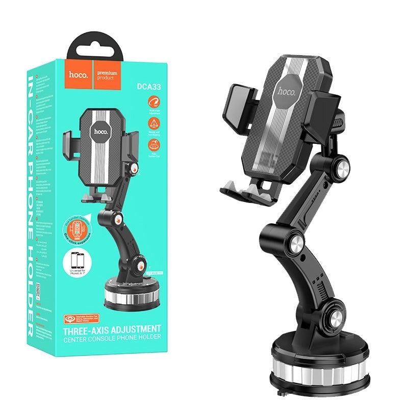 Hoco DCA33 Chariot 3 Axis Mechanical Suction Phone Dash Holder-www.firsthelptech.ie