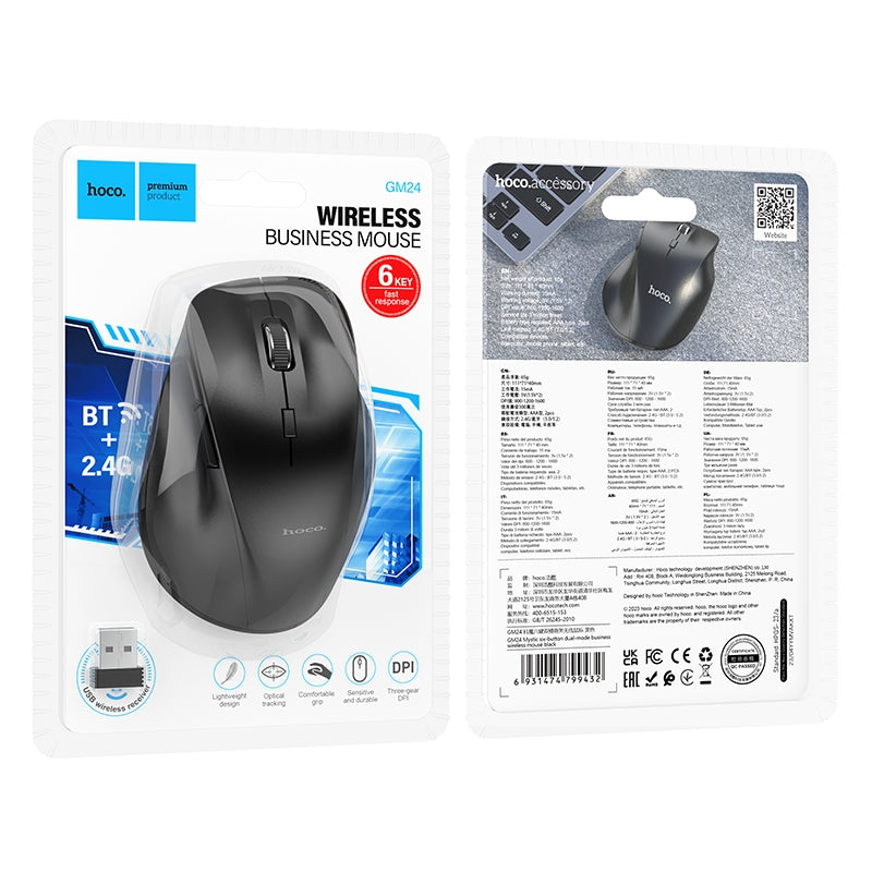 Hoco GM24 Mystic 6 Button Dual Mode Business Wireless Mouse
