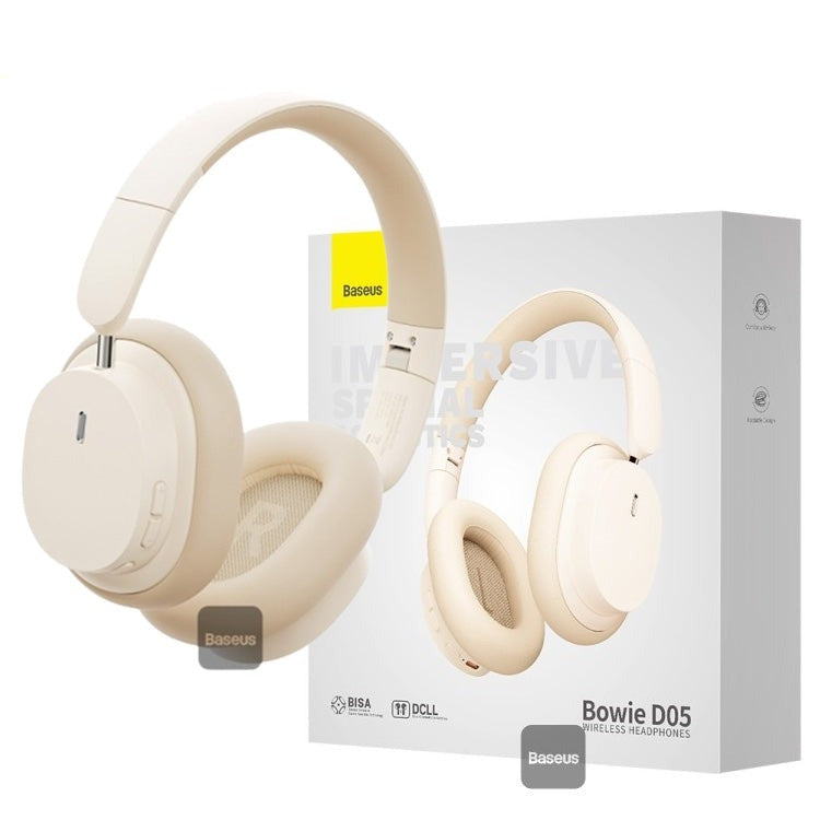 Baseus Bowie D05 Over Ear High Beats Wireless Headphones White