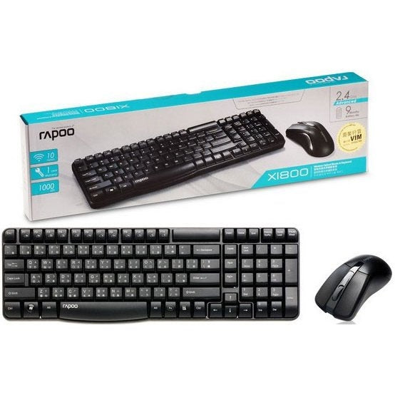 Rapoo X1800Pro 2.4GHz Office Wireless Keyboard & Mouse Set Black