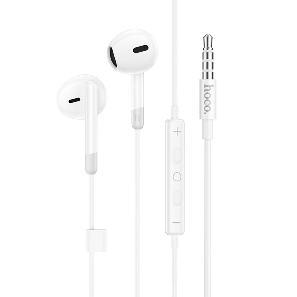 Hoco M109 Pure Joy Universal Earphone with Mic White-www.firsthelptech.ie