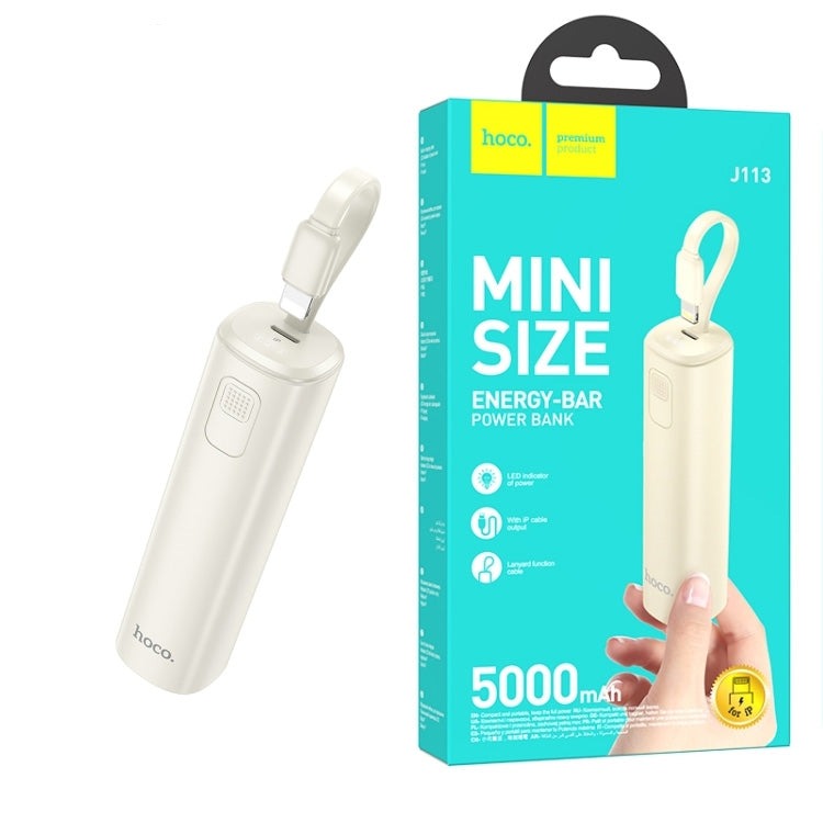 Hoco J113 Lightning Energy-Bar Power Bank 5000mAh White