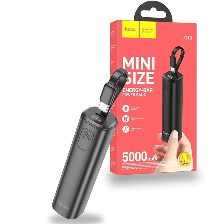 Hoco J113 Type-C Energy-Bar Power Bank 5000mAh Black