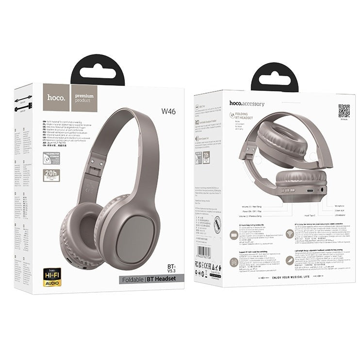 Hoco W46 Charm Over the Ear Bluetooth Headset Brown-www.firsthelptech.ie