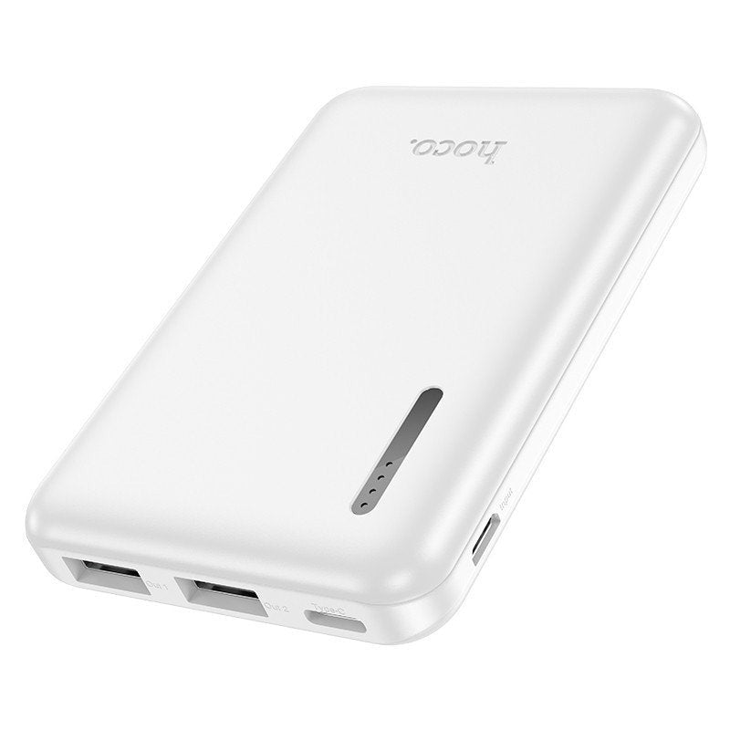 Hoco J115 Ultra Slim Mini Power Bank 5000 mAh White-www.firsthelptech.ie