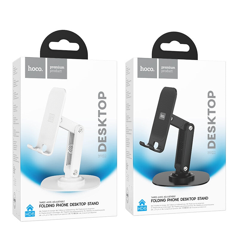 Hoco HD6 Winner Dual-Axis Rotating Desktop Stand White-www.firsthelptech.ie
